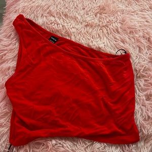 red off the shoulder tank